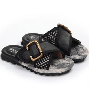 預購6月28號出貨 2011夏季清涼時尚牛仔色 真皮涼拖鞋 B0013工廠,批發,進口,代購