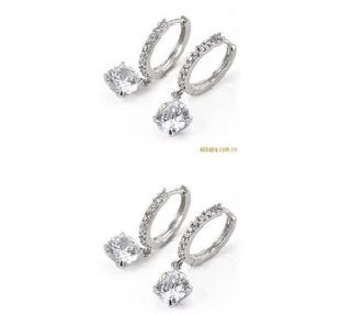 2011韓國熱銷飾品 精緻OL圈圈滿鑽吊鋯石耳環工廠,批發,進口,代購