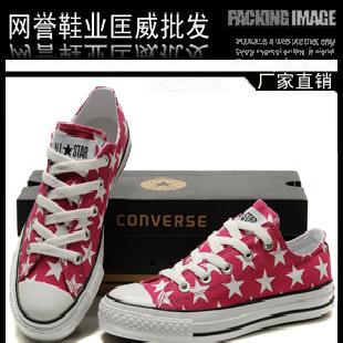 2011款匡威converse海外版星星款紅布白五星低幫511998帆布鞋工廠,批發,進口,代購
