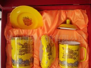 四件套黃釉骨質瓷文具批發・進口・工廠・代買・代購