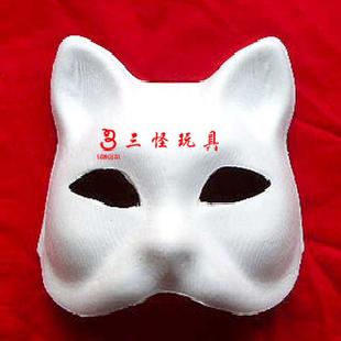 派對用品,紙漿環保面具,白色手繪面具貓臉面具工廠,批發,進口,代購