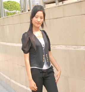 2011韓版淑女泡泡短袖雙排扣 修身短款小西裝外套批發・進口・工廠・代買・代購
