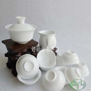 10件套德化白瓷功夫茶具套裝 蓋碗 公道杯 杯型多款可自選訂做工廠,批發,進口,代購
