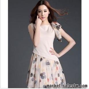 熱門女裝2012 新款 果色花型 甜美 無袖 連衣裙批發工廠,批發,進口,代購