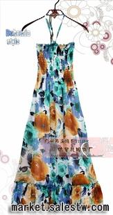 1003-52#熱門女裝 外貿原單 時尚熱賣 掛脖波西米亞裙子連衣裙工廠,批發,進口,代購