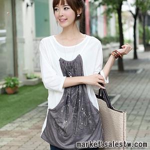 2012熱門女裝 正品淘寶代理加盟clicknfunny-個性舒適百搭T恤(jc)工廠,批發,進口,代購