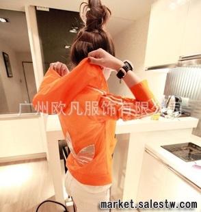 廣州熱門女裝 2012夏季 三金葉草連帽空調衫外套防曬衣批發 K326工廠,批發,進口,代購