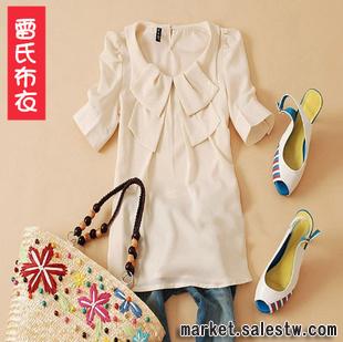 武漢品牌特色韓國熱門女裝 泡泡短袖女式雪紡襯衫批發1225工廠,批發,進口,代購