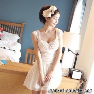 2012日韓夏裝新款 熱門女裝 時尚性感V領氣質皺褶修身背心裙5979工廠,批發,進口,代購
