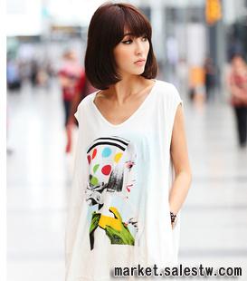 2012夏裝新品 韓版熱門女裝 寬松頭像印花短袖T恤5108工廠,批發,進口,代購