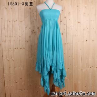 雅詩良品15801-3湖藍色 熱門女裝免費加盟代發貨  連衣長裙工廠,批發,進口,代購