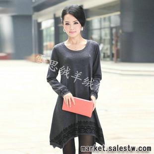 2012熱門女裝 雪思絨 新潮時尚大擺連衣裙 羊絨裙連衣裙工廠,批發,進口,代購