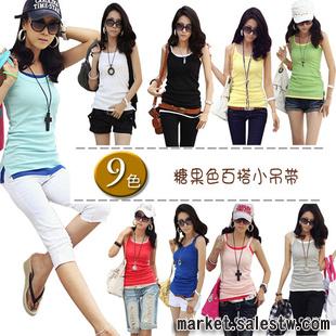 韓版2012夏季新款熱門女裝 3220 純棉時尚女式小背心工廠,批發,進口,代購