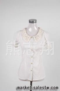 2012夏季熱門女裝修身百搭靚麗花領上衣工廠,批發,進口,代購