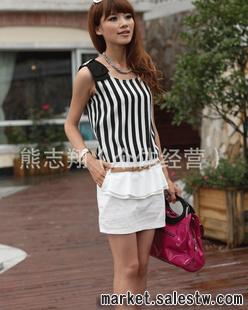 2012春季熱門女裝修身百搭無袖韓版背肩連衣裙工廠,批發,進口,代購