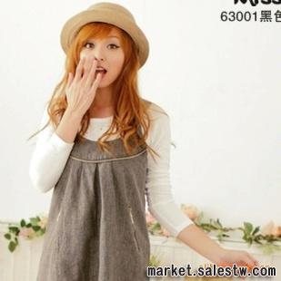 2012春季新款熱門女裝 蜜西婭63001韓版蝴蝶結棉麻裙（兩件套）工廠,批發,進口,代購
