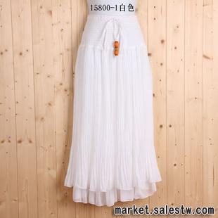 雅詩良品15800-1白色 2012春裝熱銷爆款熱門女裝韓國長裙高腰裙工廠,批發,進口,代購