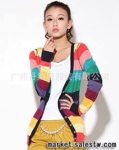 2012夏季韓版熱門女裝 純棉大碼條紋外搭長袖針織開衫 防曬衣批發工廠,批發,進口,代購