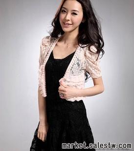 熱門女裝 vivi韓版鏤空蕾絲 短袖小坎肩520工廠,批發,進口,代購
