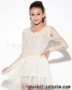 夏季瑞麗 白色碎花真絲雪紡連衣裙 廣州品牌連衣裙批發 熱門女裝工廠,批發,進口,代購