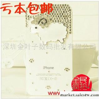 小綿羊 iphone4手機殼 水鉆 iphone4s殼子 蘋果4手機殼 4s保護工廠,批發,進口,代購