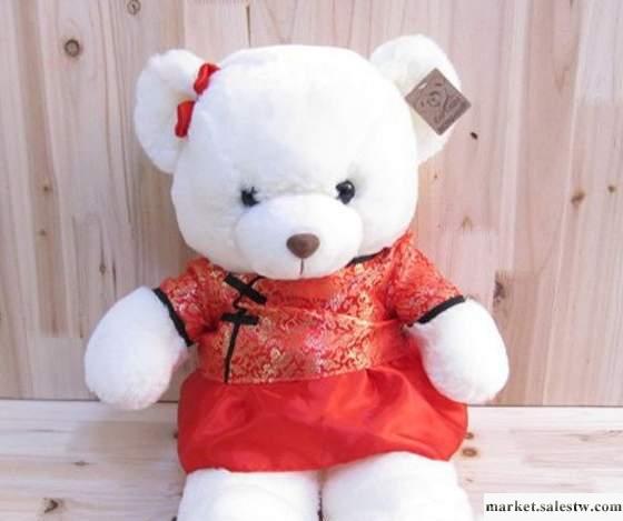 毛絨玩具唐裝熊 毛絨玩具婚慶用品 結婚禮物工廠,批發,進口,代購