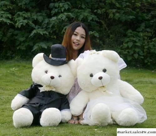 毛絨玩具婚紗熊 黑色 紫色 銀白色多款婚紗熊公仔 婚慶用品工廠,批發,進口,代購