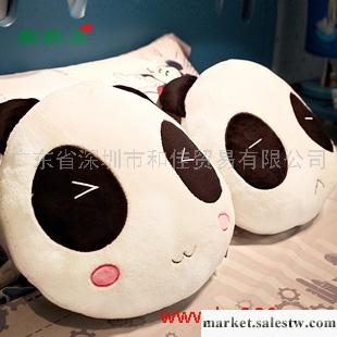 供應毛絨熊貓靠墊靠枕 可愛表情情侶熊貓抱枕 父母圣誕節禮物工廠,批發,進口,代購