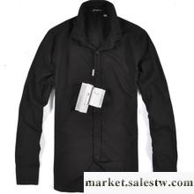 三皇冠2011秋裝新款專柜正品高端天絲棉男式黑色長袖襯衫工廠,批發,進口,代購