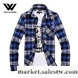 2012新款春裝 韓版男士格子襯衫 男式修身長袖襯衫 男裝襯衣 男工廠,批發,進口,代購