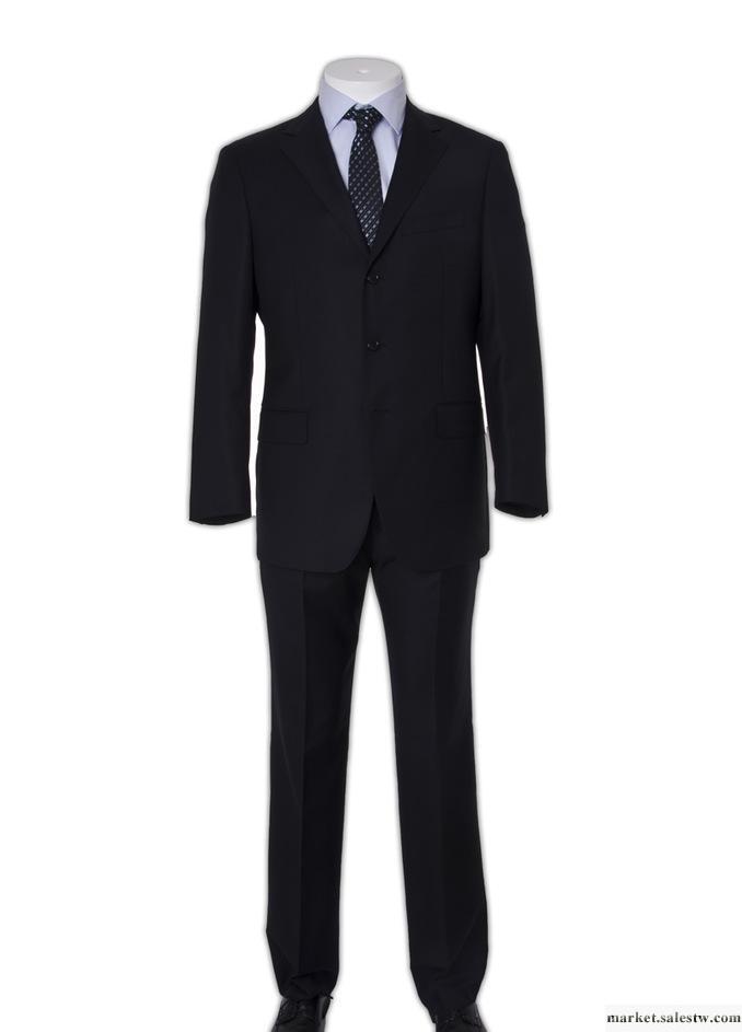 AOKEN專柜熱賣款男式商務西裝高檔純羊毛藏青純色深西服套裝促銷批發・進口・工廠・代買・代購