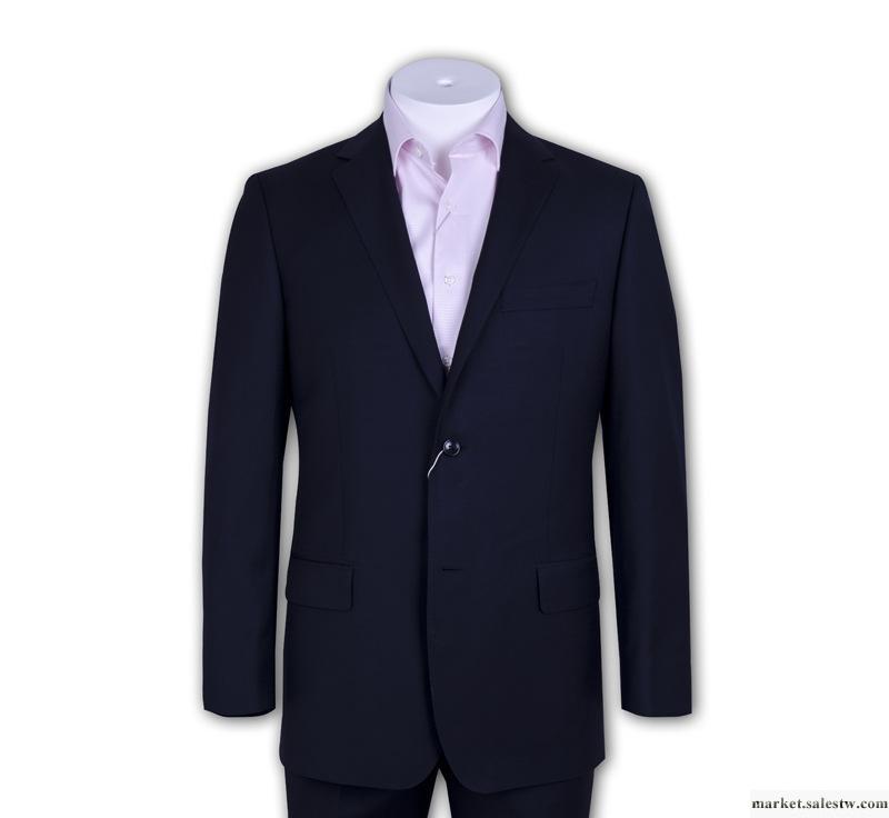 供應AOKEN商務正裝藏藍色西服套裝常規款伴郎禮服收腰版型男職業裝工廠,批發,進口,代購