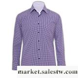 供應AOKEN男士紫色色織立體小格純棉商務休閑正裝襯衫精品特惠工廠,批發,進口,代購