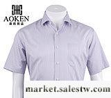 AOKEN高檔標準版商務休閑男襯衫淺色深紫條色織高紗支棉加桑蠶絲工廠,批發,進口,代購