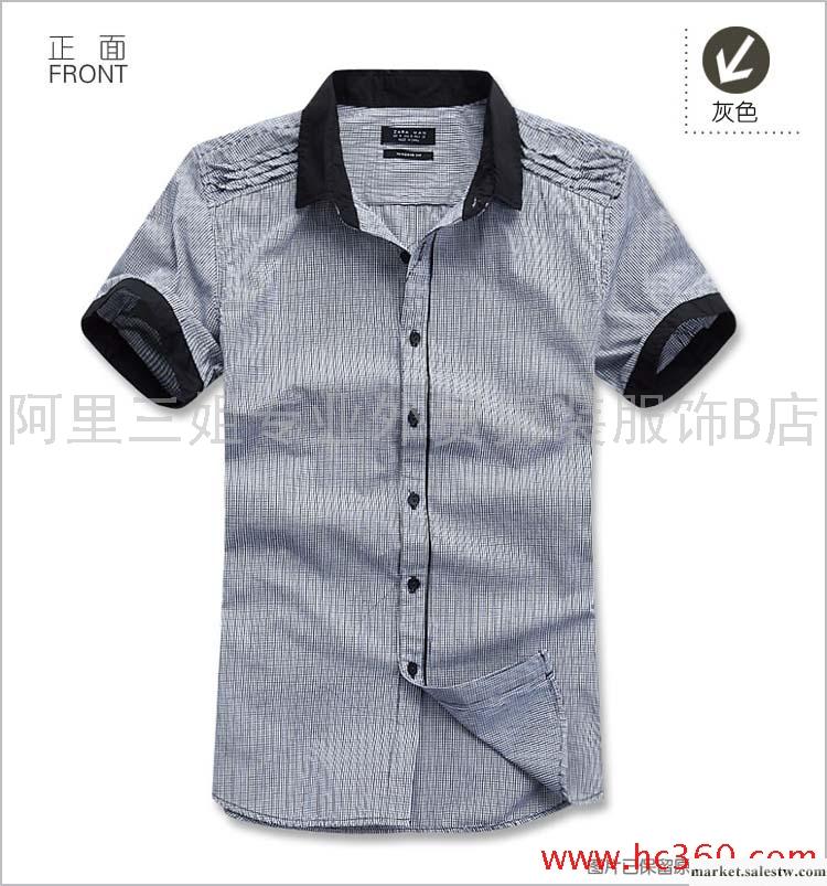 供應WAQIMAO2SS02D9602012夏季熱銷純棉短袖襯衣批發工廠,批發,進口,代購