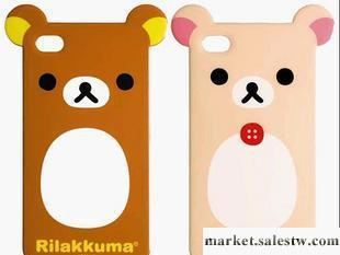 供應rilakkuma 有耳朵輕松小熊 iphone 4 硅膠套 手機套 輕松熊工廠,批發,進口,代購