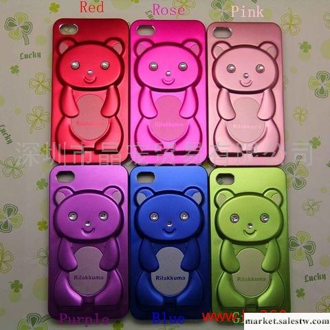 供應iphone4 4S 輕松小熊 Rilakkuma 金屬拉絲 蘋果保護套工廠,批發,進口,代購