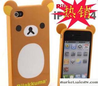 工廠直銷rilakkuma 有耳朵輕松小熊 iphone 4 外殼 手機套 輕松熊工廠,批發,進口,代購
