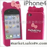 日本 Hello Kitty 蝴蝶結 iPhone 4 硅膠套 外殼 手機套工廠,批發,進口,代購