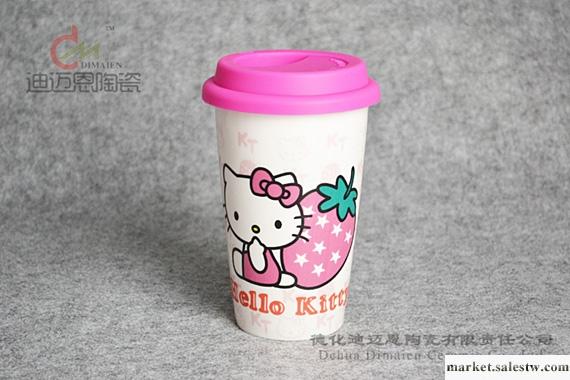 供應 雙層陶瓷杯子 馬克杯 hello kitty草莓款 可愛卡通工廠,批發,進口,代購