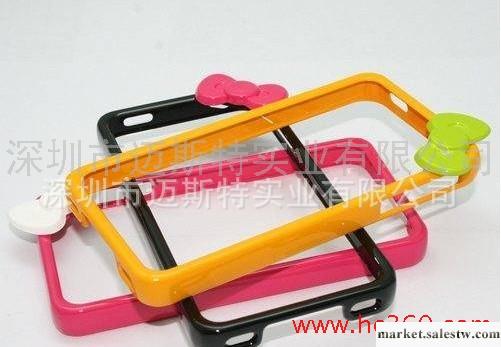 蘋果 iphone4 4S 4g hello kitty 邊框 蝴蝶結 信號保護套 手機殼_2工廠,批發,進口,代購