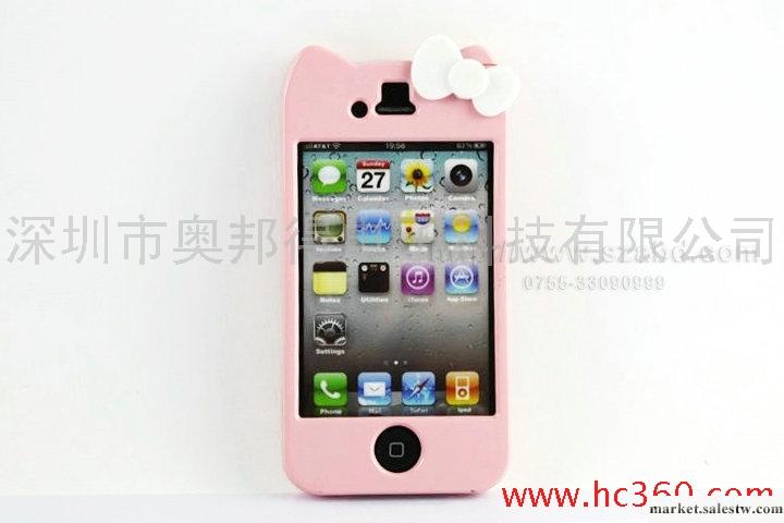 供應蘋果 iphone4 蘋果保護殼 hello kitty 前后殼工廠,批發,進口,代購