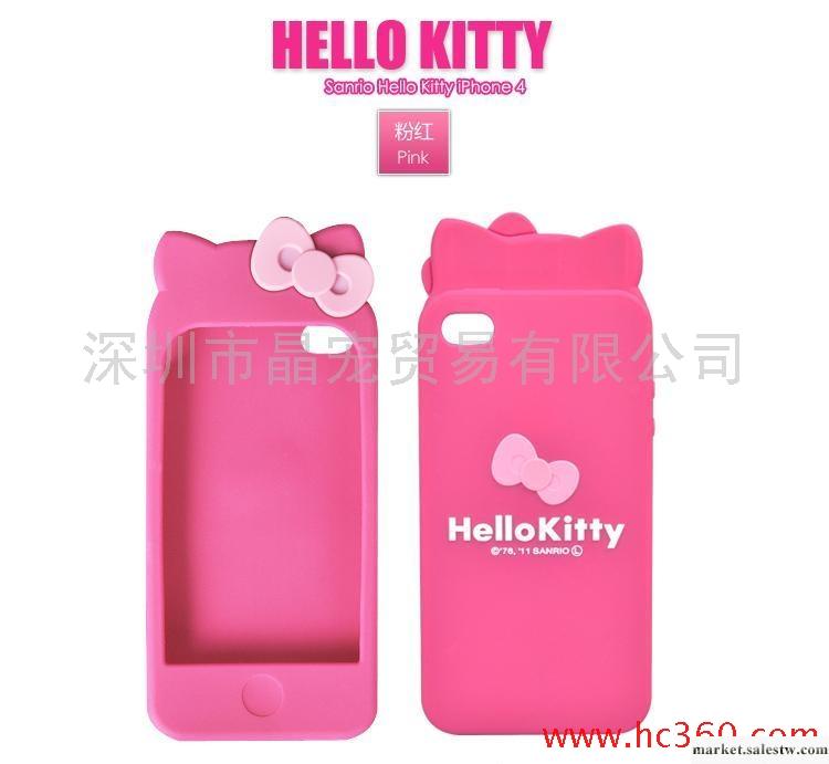 日本 Hello Kitty  立體 蝴蝶結 iphone4/4S  硅膠套 外殼 手機套工廠,批發,進口,代購