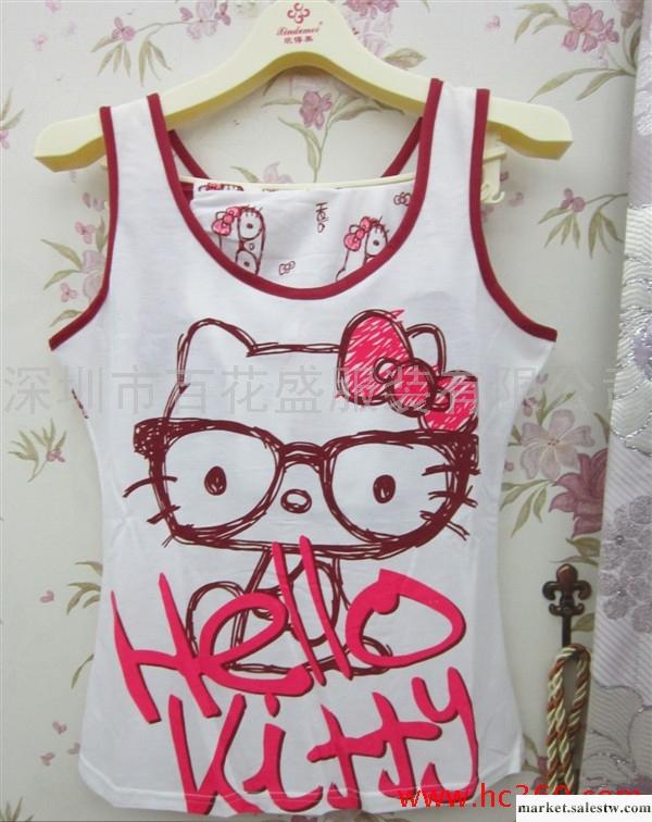 供應2012新款HELLO KITTY少女背心睡衣 夏季無袖顯瘦家居服工廠,批發,進口,代購
