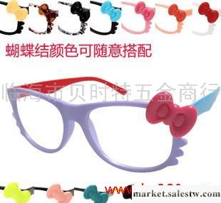特萌框架眼鏡Hello Kitty 手工蝴蝶結 顯瘦貓咪造型 無鏡片眼鏡框工廠,批發,進口,代購
