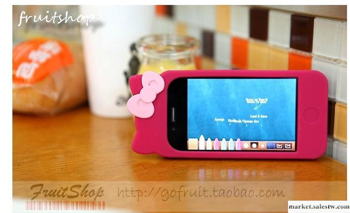 新爆款 韓國日本蝴蝶結 hello kitty iphone4 手機殼 外殼硅膠套工廠,批發,進口,代購