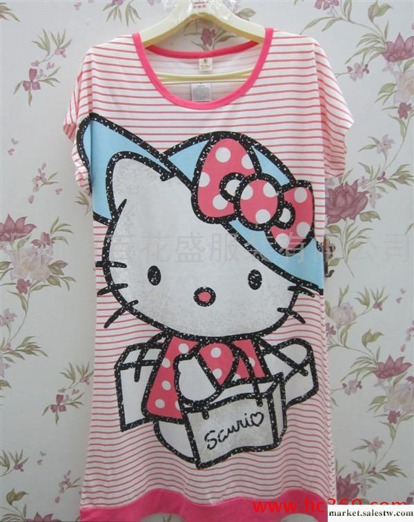 供應2012夏季新款KITTY貓可愛睡裙 少女款卡通圖案舒適家居服工廠,批發,進口,代購