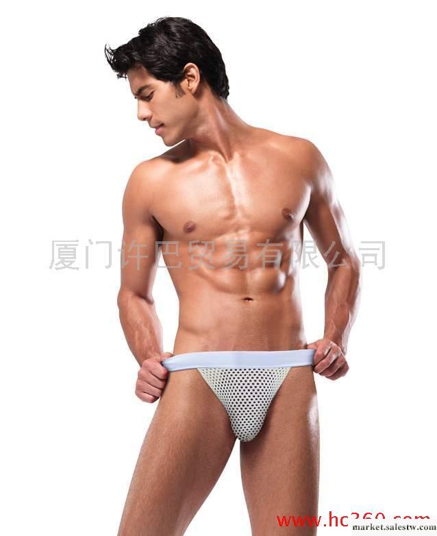 供應許巴雙丁網紗棉透視新品男情趣內褲工廠,批發,進口,代購