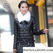 衣king 2012新款特價海寧真皮皮衣 綿羊皮羽絨服狐貍毛領女裝外套工廠,批發,進口,代購