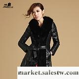 蘭奧 2012秋冬新品 中長款女士真皮皮衣 拼貂狐貍毛皮草羽絨外套工廠,批發,進口,代購